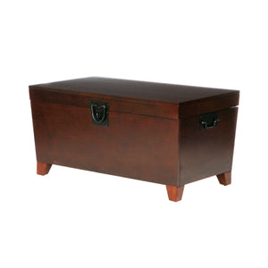 Homeroots 39" Brown Manufactured Wood And Metal Rectangular Coffee Table   402162