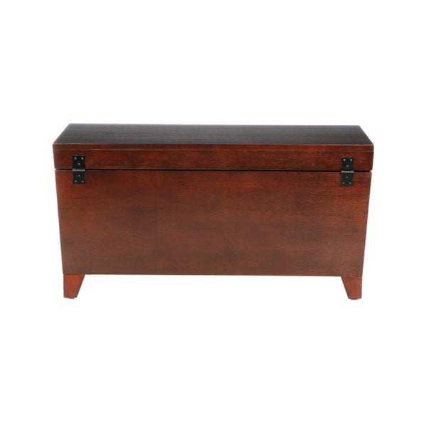 Homeroots 39" Brown Manufactured Wood And Metal Rectangular Coffee Table   402162