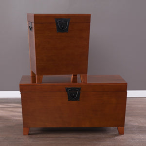 Homeroots 39" Brown Manufactured Wood And Metal Rectangular Coffee Table   402163