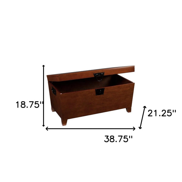 Homeroots 39" Brown Manufactured Wood And Metal Rectangular Coffee Table   402163