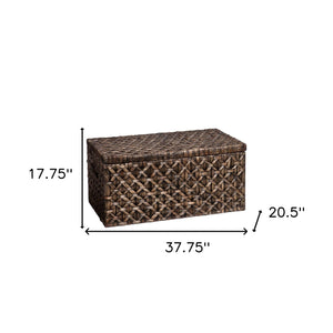 Homeroots 38" Brown Manufactured Wood And Metal Rectangular Coffee Table   402165