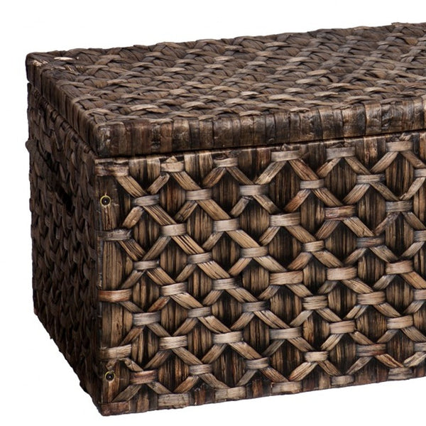 Homeroots 38" Brown Manufactured Wood And Metal Rectangular Coffee Table   402165