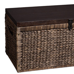 Homeroots 38" Brown Wood And Wicker With Iron Coffee Table   402166