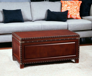 Homeroots 40" Brown Solid Wood And Metal Rectangular Coffee Table   402168