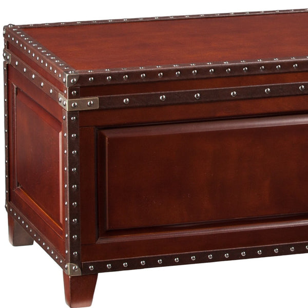 Homeroots 40" Brown Solid Wood And Metal Rectangular Coffee Table   402168