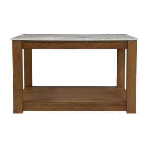 Homeroots 30" Natural And Natural Brown Solid Manufactured Wood Square Coffee Table   402169