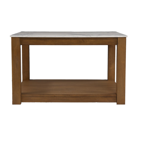 Homeroots 30" Natural And Natural Brown Solid Manufactured Wood Square Coffee Table   402169