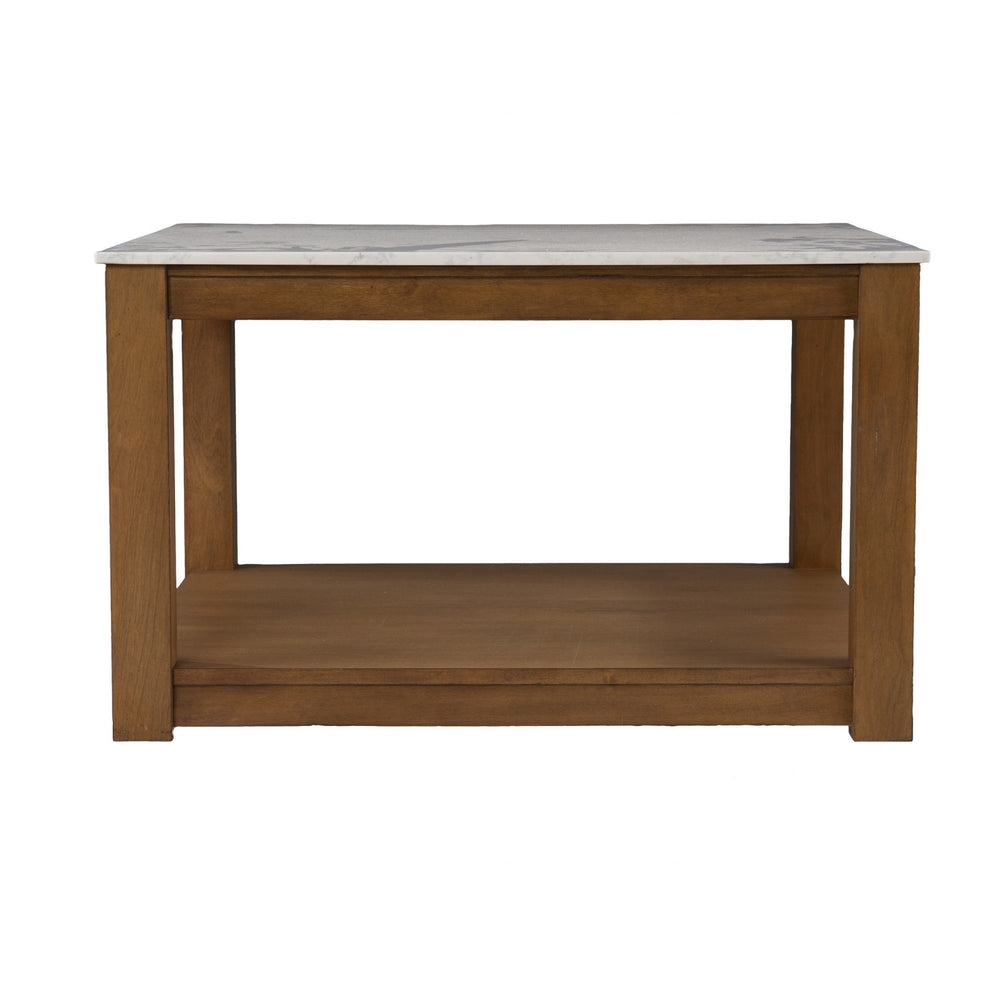 Homeroots 30" Natural And Natural Brown Solid Manufactured Wood Square Coffee Table   402169
