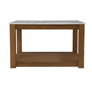Homeroots 30" Natural And Natural Brown Solid Manufactured Wood Square Coffee Table   402169