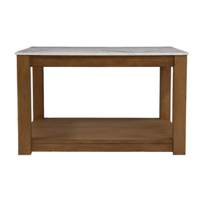 Homeroots 30" Natural And Natural Brown Solid Manufactured Wood Square Coffee Table   402169