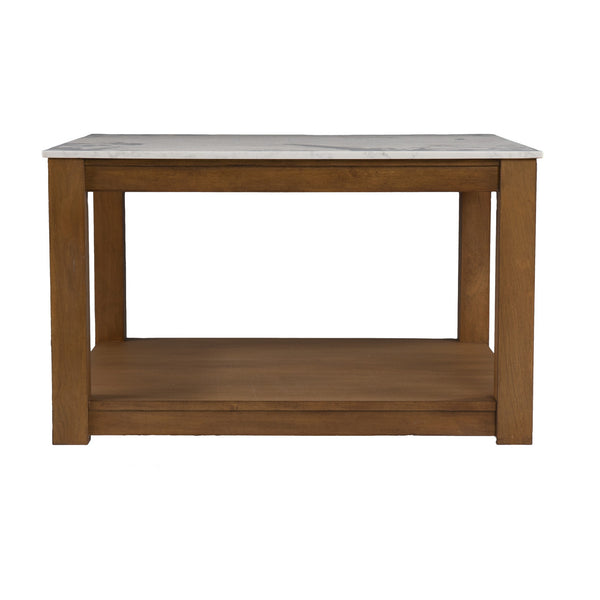 Homeroots 30" Natural And Natural Brown Solid Manufactured Wood Square Coffee Table   402169