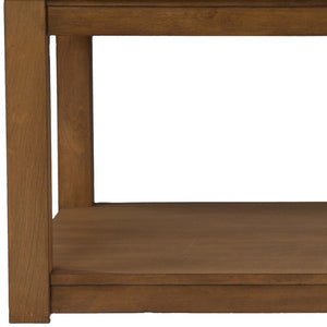 Homeroots 30" Natural And Natural Brown Solid Manufactured Wood Square Coffee Table   402169