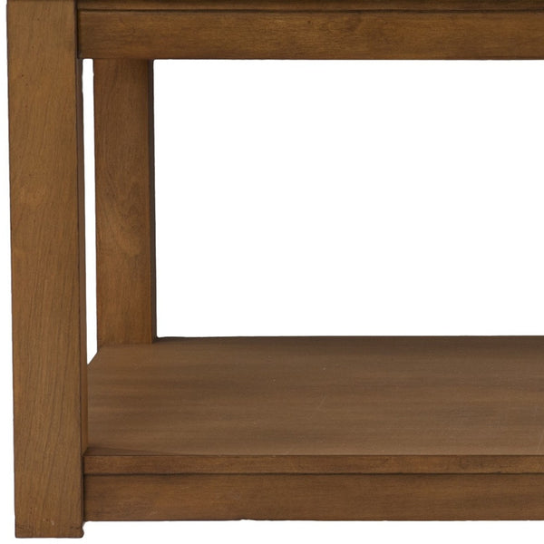 Homeroots 30" Natural And Natural Brown Solid Manufactured Wood Square Coffee Table   402169