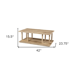 Homeroots 42" Natural Wood Coffee Table   402171