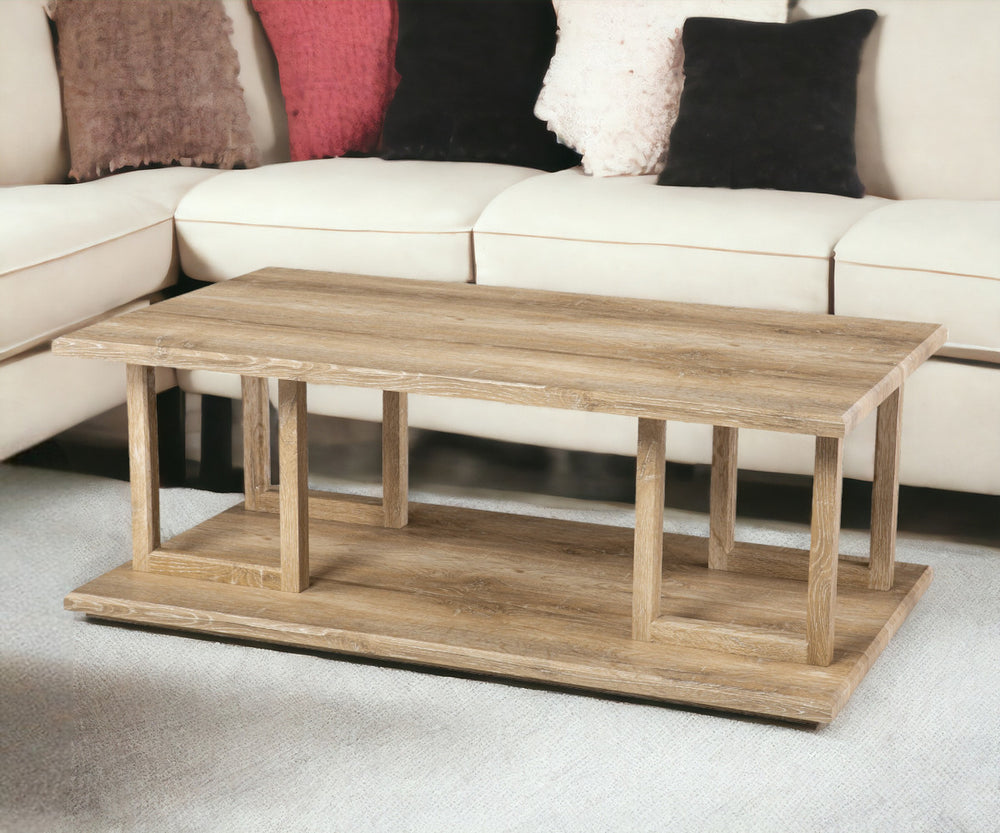 Homeroots 42" Natural Wood Coffee Table   402171