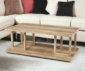 Homeroots 42" Natural Wood Coffee Table   402171