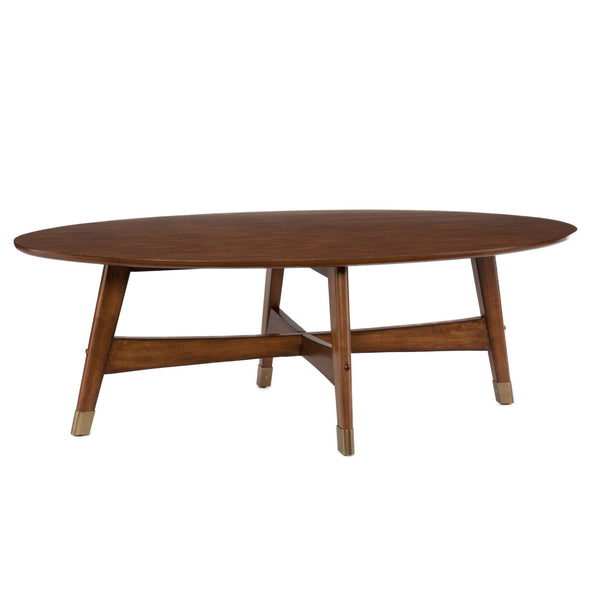 Homeroots 52" Brown Solid Wood With Iron Coffee Table   402179