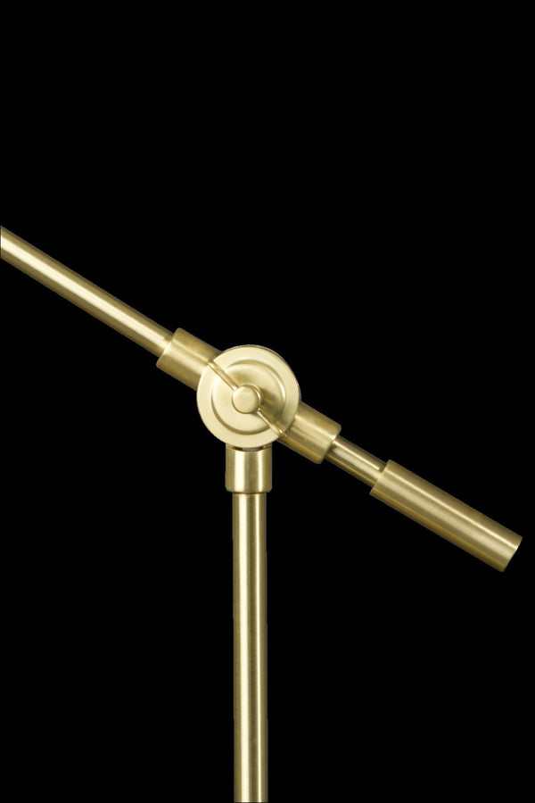 HomeRoots Shiny Satin Brass LED Desk Lamp with Adjustable Brightness, USB Charging & Elegant Design for Workspaces 402191