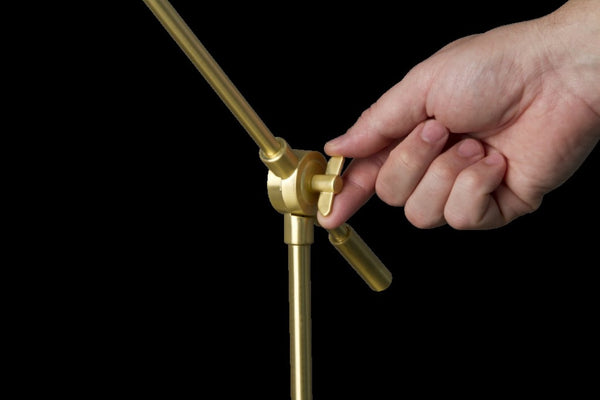 HomeRoots Shiny Satin Brass LED Desk Lamp with Adjustable Brightness, USB Charging & Elegant Design for Workspaces 402191