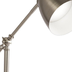 HomeRoots Brushed Silver LED Desk Lamp - Adjustable, Energy-Efficient Lighting with USB Charger & Touch Control 402195