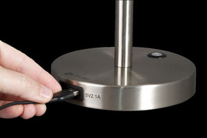 Homeroots Brushed Silver Led Adjustable Desk Lamp   402195