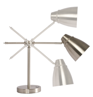 Homeroots Brushed Silver Led Adjustable Desk Lamp   402195