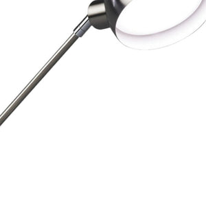 HomeRoots 18" Adjustable Swing Arm LED Desk Lamp in Brushed Nickel with USB Charging & Customizable Lighting 402196