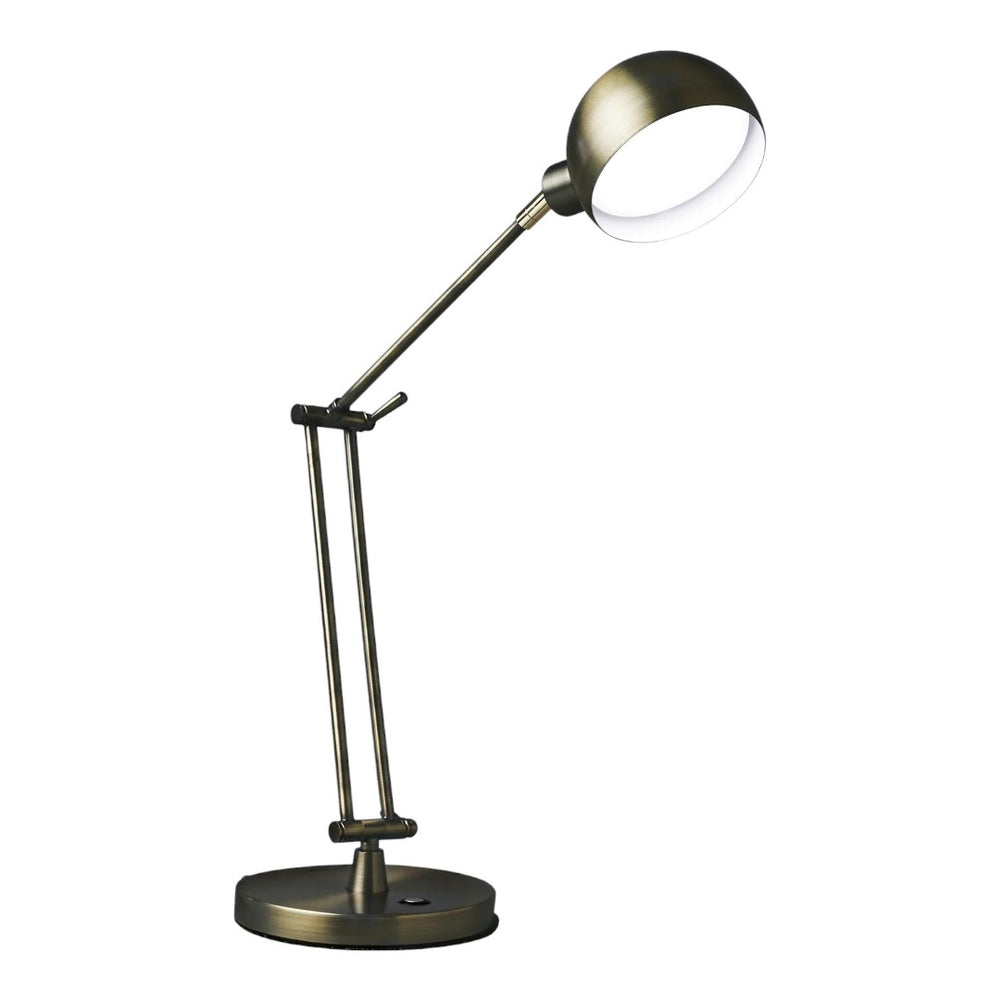 HomeRoots 18" Antiqued Bronze Adjustable Swing Arm Desk Lamp with USB Port & LED for Modern Workspaces 402197