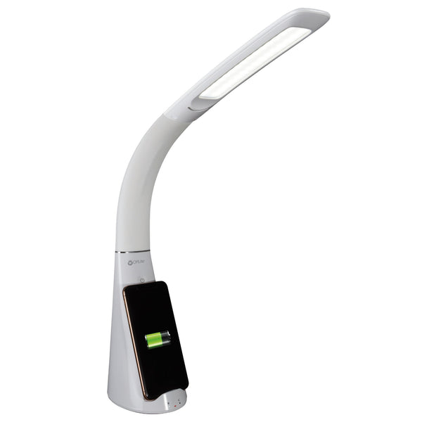 Homeroots Contemporary White Sanitizing And Charging Led Desk Lamp   402200