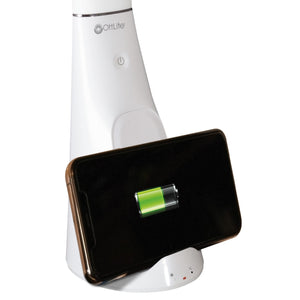 Homeroots Contemporary White Sanitizing And Charging Led Desk Lamp   402200