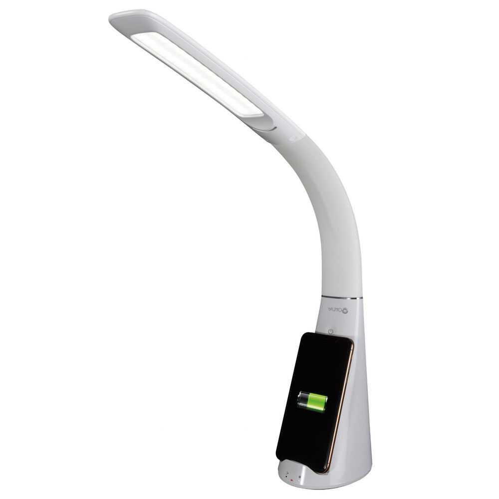Homeroots Contemporary White Sanitizing And Charging Led Desk Lamp   402200