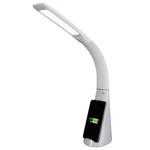 Homeroots Contemporary White Sanitizing And Charging Led Desk Lamp   402200