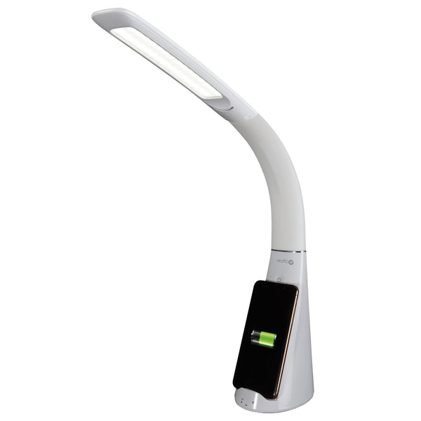 Homeroots Contemporary White Sanitizing And Charging Led Desk Lamp   402200