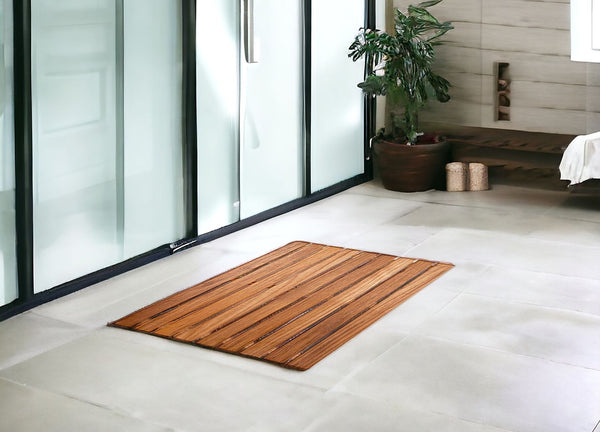 Homeroots 20" Premium Teak Shower Bath Mat   402204