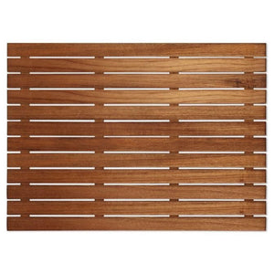 Homeroots 25" Premium Teak Shower Bath Mat   402205