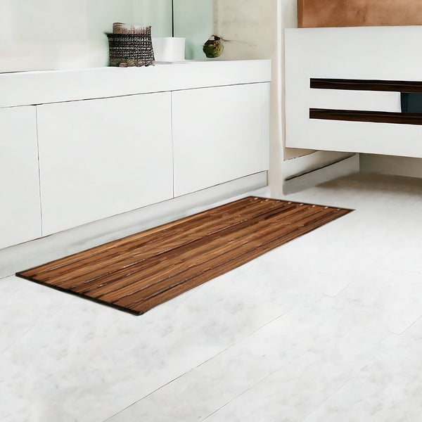 Homeroots 32" Premium Teak Shower Bath Mat   402206