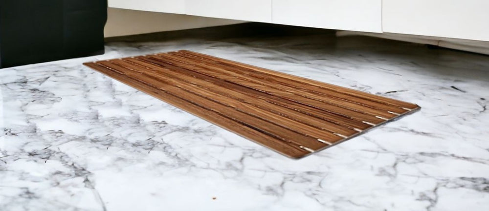 HomeRoots 32" Premium Teak Shower Bath Mat – Spa-Quality Comfort, Non-Slip Design, Durable & Easy to Maintain! 402206