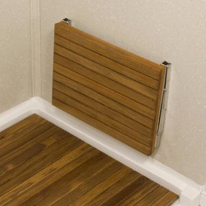 Homeroots 17" Premium Wall Mount Teak Shower Bench  Teak 402207