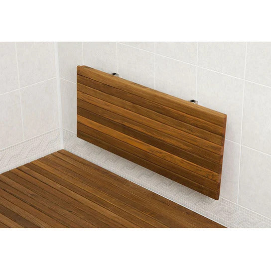 Homeroots 30" Premium Wall Mount Teak Shower Bench  Teak 402209