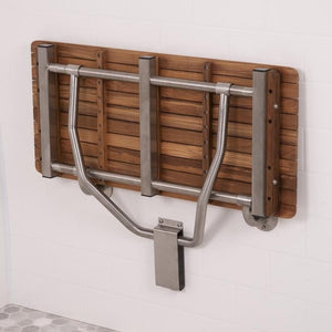 Homeroots 36" Premium Wall Mount Teak Shower Bench  Teak 402212