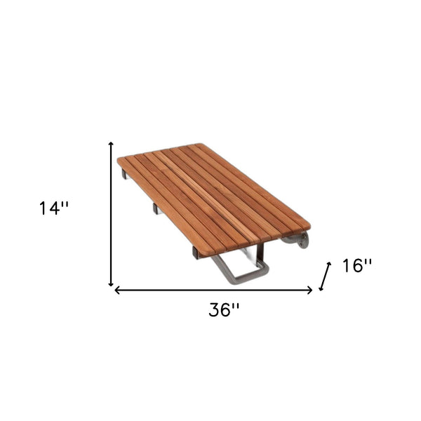 Homeroots 36" Premium Wall Mount Teak Shower Bench  Teak 402212