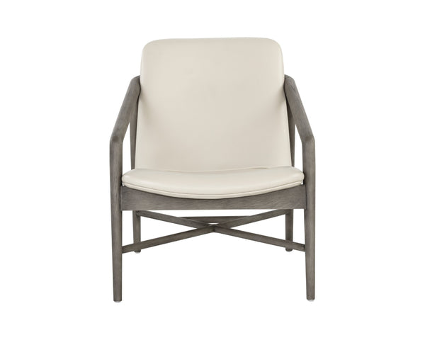Sunpan CINELLI Lounge Chair - Mid-Century Inspired Design with Solid Oak Frame for Cozy Comfort and Style Cream 110537