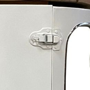 Homeroots Modern Blue Metal And Wood Hippy Van Side Table   402223