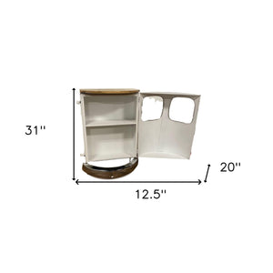 Homeroots 31" White And Brown Solid Wood End Table With Two Shelves   402224