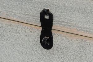 Sarreid Trunk Side Table With Hidden Storage – Handmade From Reclaimed Pine, Brass & Iron, Cityscape Grey Finish Grey  40222