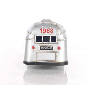 Homeroots 6" Silver Metal Hand Painted Silver Camping Trailer Model Car  Metal 402235