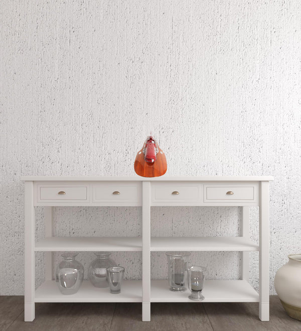 Homeroots 10" Wood Brown Ferrary Hydroplane Rc Ready Boat Hand Painted Decorative Boat  Solid Wood 402238