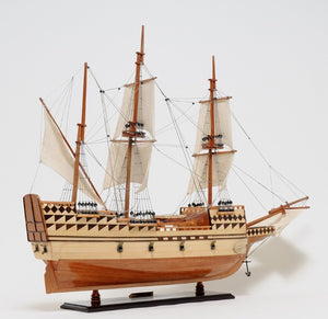 HomeRoots 25 Inch Artisan Carved Solid Wood Sailboat Sculpture Coastal Nautical Decor Accent 402248