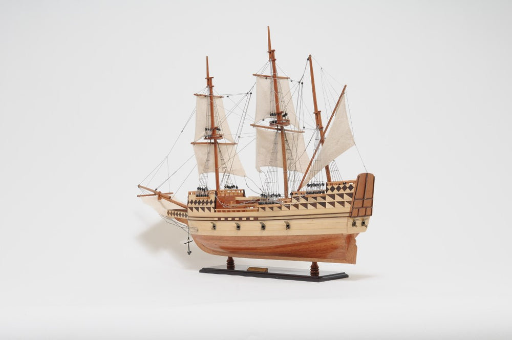 HomeRoots 25 Inch Artisan Carved Solid Wood Sailboat Sculpture Coastal Nautical Decor Accent 402248