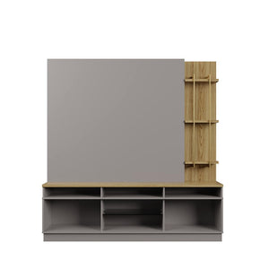 Pomander 71.49 Free Standing Entertainment Center in Grey Gloss 402251 Manhattan Comfort